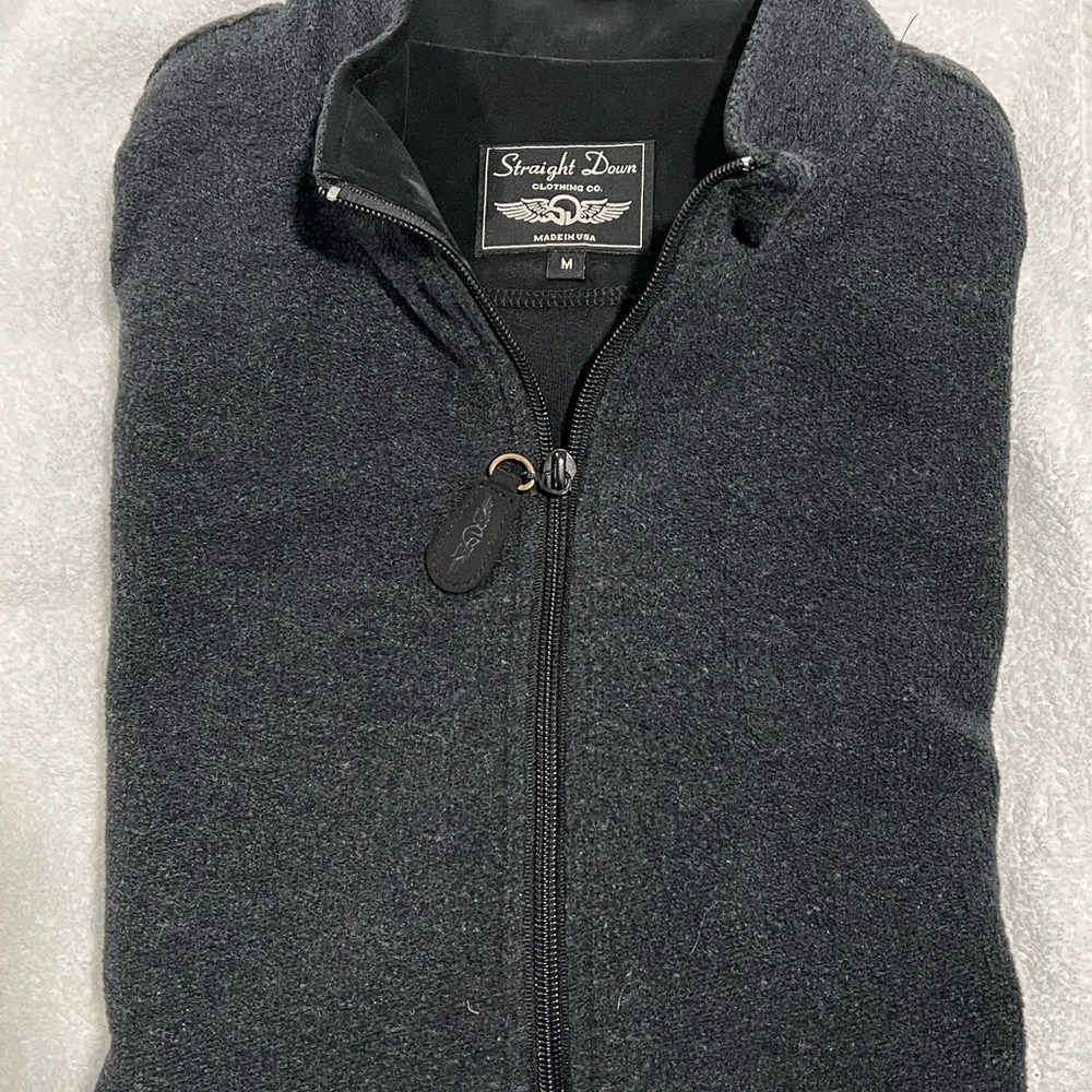 Straight Down Men's Dark Gray Zip-Up Sweater